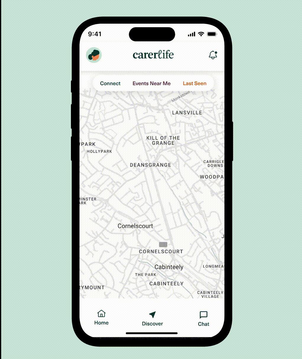CarerLife app interface screens