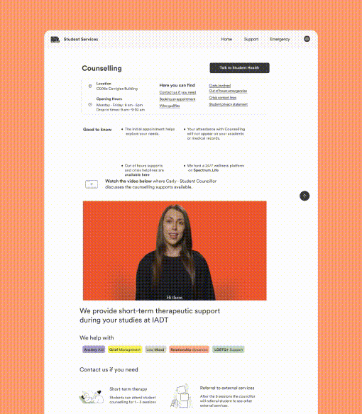 NTUTORR counselling screen